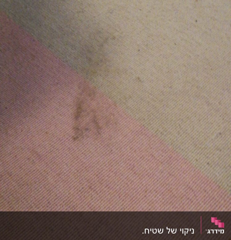שטיח עם כתמים כהים על רקע בהיר